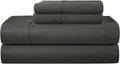 CHATEAU HOME COLLECTION California King Sheet Sets, 400 Thread Count Cotton Bed Sheets Deep Pocket Fits Upto 17", Soft & Comfy Cal King Sheets- Charcoal