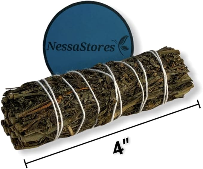 NessaStores 14 pcs Ruda Rue Smudge Sticks, 4-Inch Hand Tied, All Natural, Ethically Sourced for Home Cleansing, Clearing Negative Energy, & Attracting Positivity JC-204