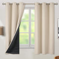 BGment Thermal Insulated 100% Blackout Curtains 63 Inch Length 2 Panels, Total Light Blocking Curtains for Bedroom, Grommet Window Drapes with Thick Black Liner, 38 Inch Wide Each Panel, Champagne