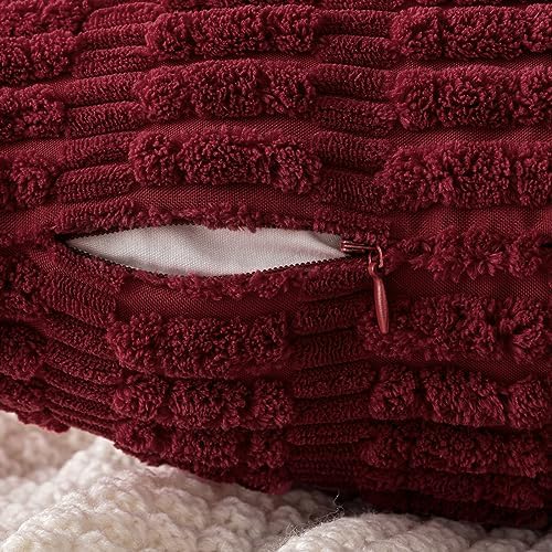 MIULEE Christmas Corduroy Decorative Throw Pillow Covers 20x20 Burgundy Pack of - Image 5