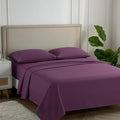 Carressa Linen 100% Egyptian Cotton King Size Sheets Set - 600 Thread Count Egyptian Cotton Queen Sheets King Size (4 PC, Plum Purple), Soft, Cooling, 16" Deep Pocket Sateen Weave Luxury Bed Sheet Set
