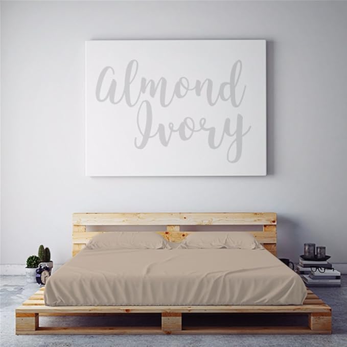 PeachSkinSheets Night Sweats: The Original 1500TC Soft Queen/Full Duvet Cover Set Almond Ivory