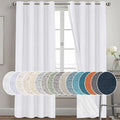 PrinceDeco Blackout Curtains 84 Inches Long Linen Blackout Curtains for Bedroom Light-Blocking Sleep Enhancers Anti-Rust Grommet Drapes with White Liner, W52 x L84 inch, Pure White