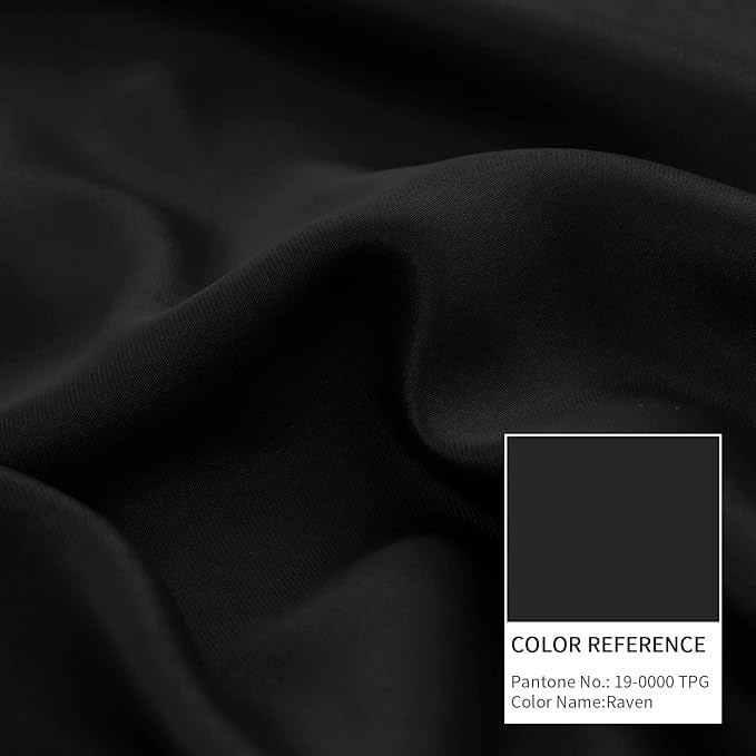 BGment Thermal Insulated 100% Blackout Curtains for Bedroom with Black Liner, Double Layer Full Room Darkening Noise Reducing Grommet Curtain (42 x 84 Inch, Black, 2 Panels)