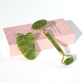 Jade Roller Gua Sha Set - Facial Skin Care Set, Facial Beauty Tools, Natural Beauty Skin Care Tools, Face Roller Massager for Face, Neck, and Eye Treatment,Gua Sha Facial Massager (Green)
