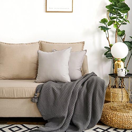Jeanerlor Pack of 2 Cotton Linen Soft Soild Decorative Square Throw Pillow - Image 3