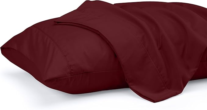 Pillow Covers by Utopia Bedding - King Size 2-Pack – Soft Brushed Microfiber – Perfect for Hospitals, Hotels, Guest Rooms – Oeko-TEX Certified, 20x40 Inches (Burgundy)