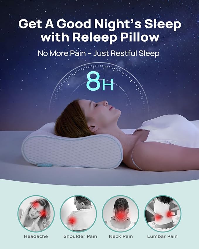 Cervical Neck Pillow, Side Sleeper Pillow for Neck Pain Relief, Adjustable Contour Pillow for Sleeping, Ergonomic Memory Foam Pillow, Orthopedic Cooling Pillow Back Stomach Sleeping, Queen Size