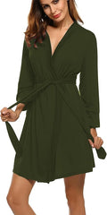 HOTOUCH Womens Robe Lightweight Short Knit Bathrobe Soft Ladies Sleepwear with Pockets