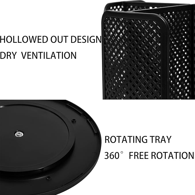 Paper Cup and Lid Holder Plastic Cup Storage Organizer Coffee Cup Dispenser for Countertop, Breakroom, Bathroom, Coffee Station, Bar, Buffet, Kitchen Cabinet - Black