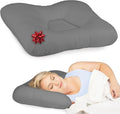 Core Products Tri-Core Cervical Support Pillow – Firm Orthopedic Neck Pillow for Pain Relief, Great Gift for Back and Side Sleepers – Ergonomic Contour Pillow – Assembled in USA, Full Size, Gray