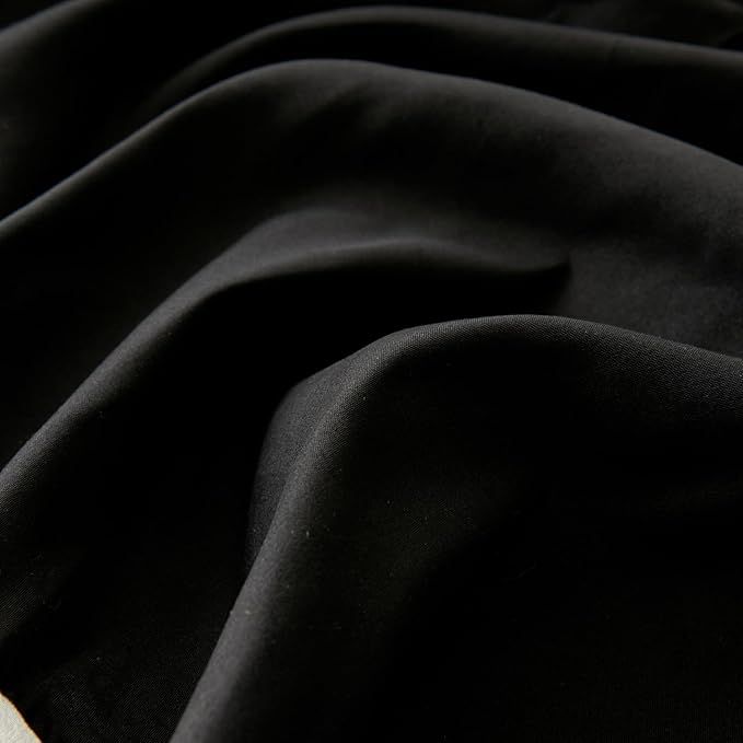 Bed Skirt Queen Size Ruffled Bed Skirt with Split Corners, Queen Bed Skirts 18 Inch Drop with Platform, Black, 18'' Queen