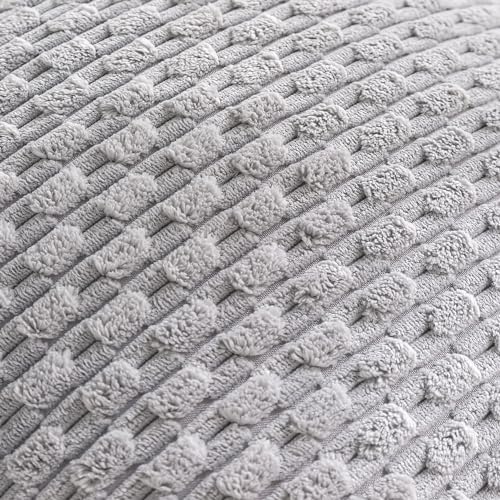 Set of 4 Neutral Decorative Throw Pillow Covers 18x18 Inch Corduroy Pillow - Image 5