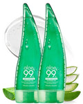 HOLIKA HOLIKA Aloe 99% Soothing Gel Fresh Moisturizing, 8.5 Ounce, 250ml 2 Pack - No Sticky 99% Aloe Vera Sunburn Relief - Moisturizing, Fast Absorbing for Face, Skin, Body&Hair