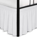 Biscaynebay Wrap Around Bed Skirts with Split Corners for Twin/Twin XL Beds 15" Drop, White Adjustable Elastic Dust Ruffles Easy Fit Wrinkle Resistant Silky Luxurious Fabric Machine Washable