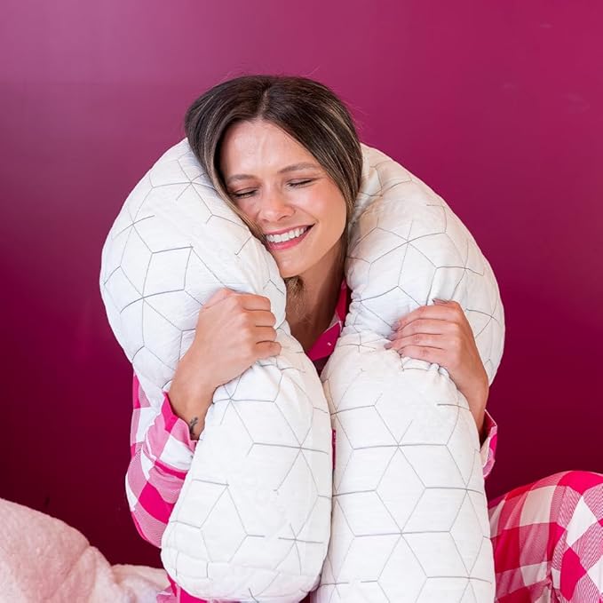 IWS I WANNA SLEEP Adjustable Cooling Pillow, Neck Support, Bed Pillows for Sleeping, Gel Cross Cut Memory Foam, Side Sleepers, Snow® Pillow (1, Body)