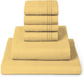 Mellanni Queen Sheet Set - 6-Piece Iconic Collection Bedding, (Including 4 Pillowcases), 16-Inch Deep Pocket, Easy Care, Extra Soft, Cooling Sheets, Brushed Microfiber - Yellow
