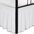 Biscaynebay Wrap Around Bed Skirts with Split Corners for Full Beds 17" Drop, White Elastic Dust Ruffles Adjustable Easy Fit Wrinkle & Fade Resistant Silky Luxurious Fabric Machine Washable