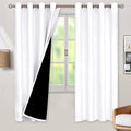 BGment Thermal Insulated 100% Blackout Curtains for Bedroom with Black Liner, Double Layer Full Room Darkening Noise Reducing Grommet Curtain (55 x 69 Inch, White, 2 Panels)