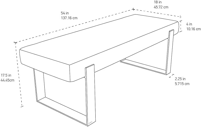 VANT Upholstered Bed Bench - Zigrino Oyster - Brushed Nickel - Contemporary Modern, Bedroom Bench Seat, Hallway, or Entryway