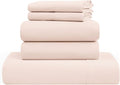 UGG Split King Sheet Set 5-Piece Luxury Cooling Sheets Deep Pockets Premium Bedding with 2 Shams Hypoallergenic Machine Washable Soft Lightweight Set for Adjustable Bed, Split King, Shell Pink (Hedi)