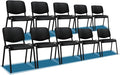 VINGLI Waiting Room Chairs, 10-Pack PU Church Chairs Conference Stackable Set, Office Guest & Reception Stacking for Meeting Room, Lobby, Simple&Space-Saving, Pu-black