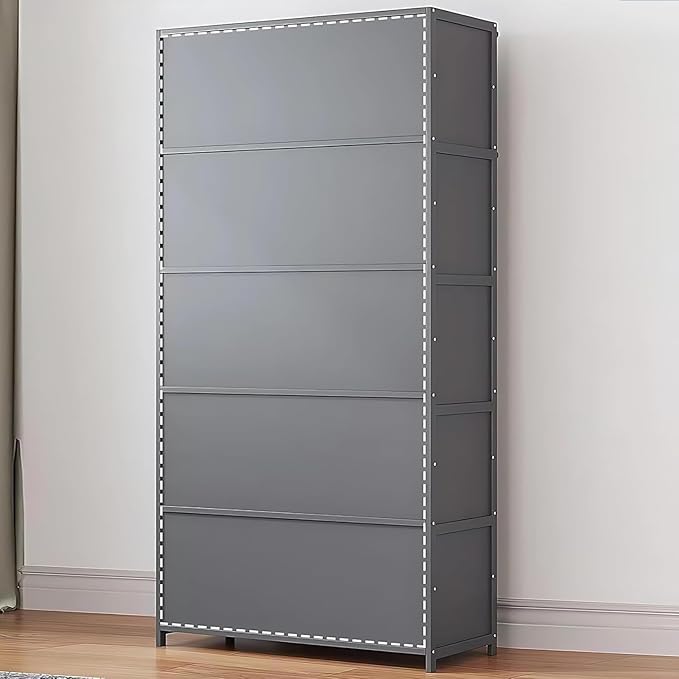 Bamboo Shoe Cabinet with Acrylic Door,10-Tier Shoe Storage Rack, 40-45 Pairs Freestanding Shoe Rack, Entrance Shoe Cabinet for Hallway Living Room