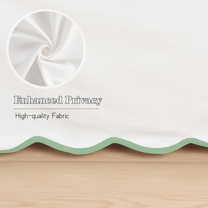 HIG Off-White Chic King Bed Skirt - Easy Fit Scallop Edge Pleated Bedskirts, 14 Inch Drop Anti-Slip Dust Ruffle, Thick Fabric for Enhanced Privacy, Pre-Washed for Long-Lasting Use(N60022)