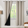 BGment Thermal Insulated 100% Blackout Curtains for Bedroom with Black Liner, Double Layer Full Room Darkening Noise Reducing Grommet Curtain (38 x 84 Inch, Cashmere, 2 Panels)