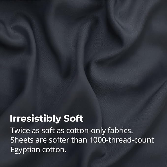 Cariloha Aloha Soft 4-Piece Sheet Set | Cape Blue | King | Viscose Material | Allergy Resistant, Thermal-Regulating & Extra Soft