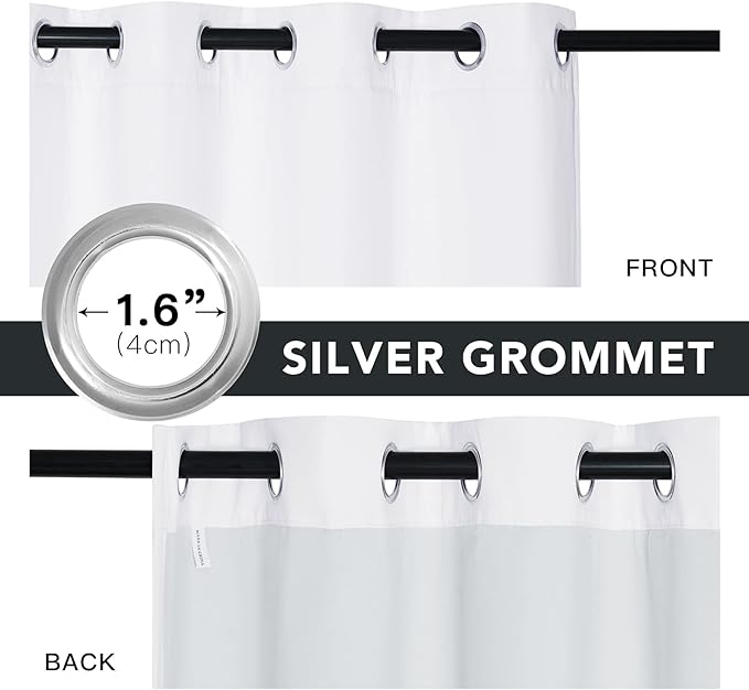 RYB HOME Soundproof Curtains for Bedroom, PM2.5 Particle Filter 100% Blackout Energy Saving Small Window Curtains for Baby Nursery Living Room Home Office, Pure White, W 42 x L 63 inches, 2 Pcs