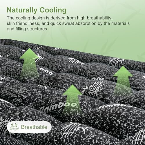 Full Size Mattress Topper Viscose Derived from Bamboo, Soft Thick Pillow Top - Image 3