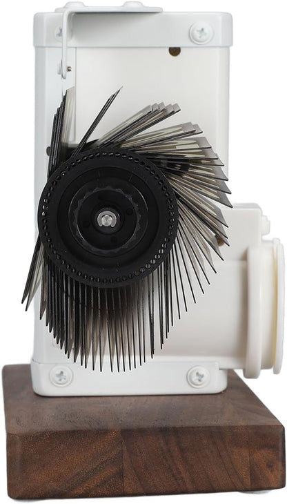 Flip Desk Clock, Retro Vintage Flip Desk Table Clock, Digital Clock Sided Large Numbers Mechanical Flip Clock Wood Base for Living Room, Study Room and Office（Frosted White）