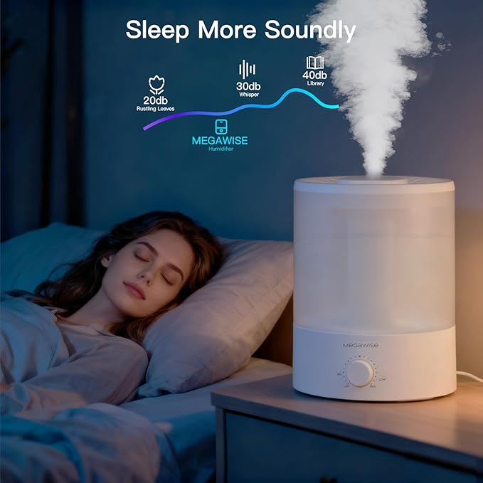 MegaWise Topfill 7-colour Night light humidifier for Kid bedroom with 3.5L Large Capacity, No leakage Design Fine Mist Output Auto Shutoff, Essential Oil Safe Tank
