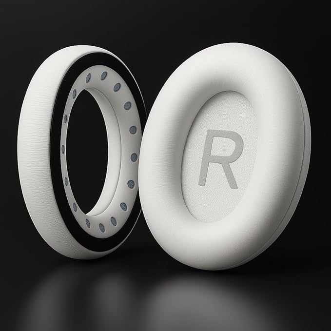 Premium Replacement Ear Pads for Bose Bose QC45– Soft Protein Leather & Memory Foam Cushions – Enhanced Noise Isolation – Easy Installation Kit,Video & Cleaning Cloth (White)