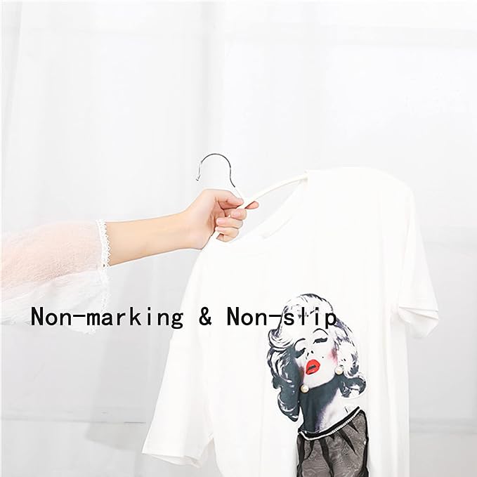Premium PVC Coating Metal Hangers 40 Pack, Heavyduty, Non Slip Slimline, Suit Jacket T Shirt Hangers, Gold Hooks, Space Saving Clothes Hanger (White)