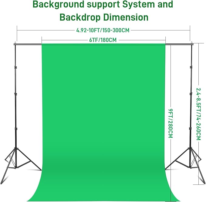 Photography Lighting kit with Backdrops, 8.5x10ft Backdrop Stands, Zyernar LED Bulbs Umbrella Softbox Continuous Lighting, Photo Studio Equipment for Video Shoot