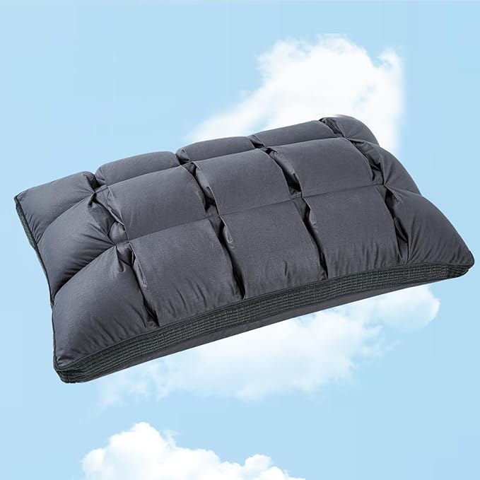 YOUR MOON Soft Pillow King for Sleeping, Super Soft Support Down Alternative Pillow, 100% Cotton Shell Luxury Comfy Fluffy Bed Pillows for Sleep(Gray)