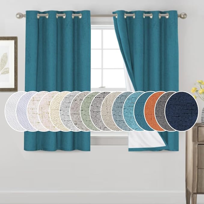 PrinceDeco 100% Blackout Curtains for Bedroom 2 Panels Set Thermal Insulated Full Light Blocking Drapes Window Curtain Panels Grommet Black Out Cute Curtains for Nursery,52" W x 54" L, Blue Sapphire