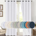 PrinceDeco Blackout Curtains 108 Inches Long 2 Panels Linen Blackout Curtains 100% Black Out Textured Thermal Insulated with White Liner Anti Rust Grommet Top,W52 x L108, Pure White