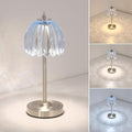 Tulip Table Lamp with 5200mAh Battery & Touch Control, Cordless Small Table Lamp with 3 Colors, Dimmable Rechargeable Table Lamps for Living Room, Bedroom, Bedside (Clear Light Blue Tulip)