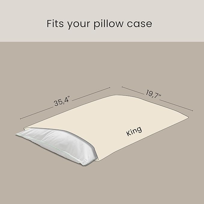 FOSSFLAKES Nordic Sleep, Bed Pillow Hypoallergenic Supportive with Down Alternate, Breathable and Machine Washable, Ideal for Side and Back Sleepers (White Medium High, King (U.S. Standard))