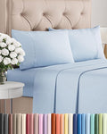 Twin 4 Piece Sheet Set - Cooling, Comfy & Breathable - Hotel Luxury Bedding, Includes Fitted Sheet for Women, Men, Kids and Teens - 1 Flat, 1 Fitted Sheet, 2 Pillowcases with Deep Pockets - Sky Blue