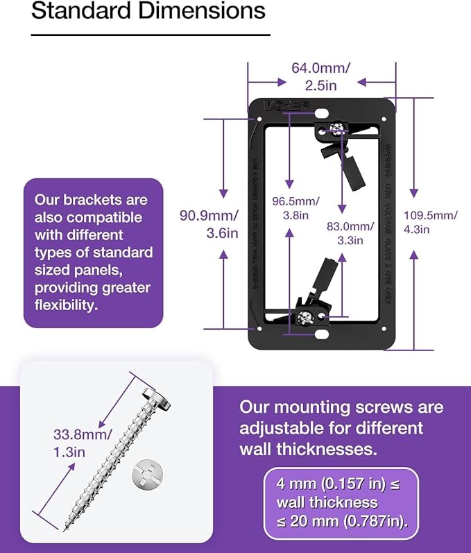 VCE 6-Pack Ethernet Wall Plate (UL-Listed), RJ45 CAT6 Wall Plate with Low Voltage Mounting Bracket 1 Gang, White