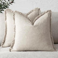 Foindtower Decorative Linen Fringe Throw Pillow Covers 20×20 Inch by Foindtower