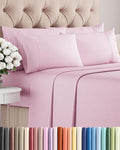 Queen 6 Piece Sheet Set - Cooling, Comfy & Breathable - Hotel Luxury Bedding, Includes Fitted Sheet for Women, Men, Kids & Teens - 1 Flat, 1 Fitted Sheet, 4 Pillowcases with Deep Pockets - Light Pink