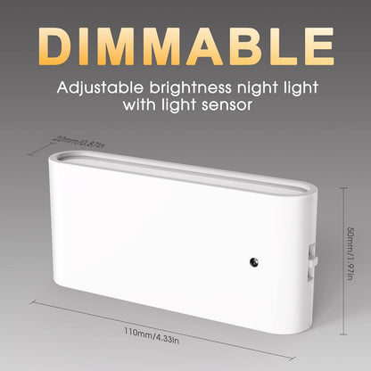 Briignite Night Lights Plug into Wall, 2 Pack, LED Night Light with Dusk to Dawn Light Sensor, Dimmable NightLight Plug in, 5000K Daylight White Nightlight for Kids Room Bedroom Hallway Kitchen