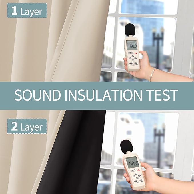 BGment Short 100% Blackout Curtains for Bedroom, Thermal Insulated Energy Efficiency Noise Reducing Grommet Curtains 54 Inch Length with Liner for Small Window 2 Panels Each 52 Inch Wide, Champagne