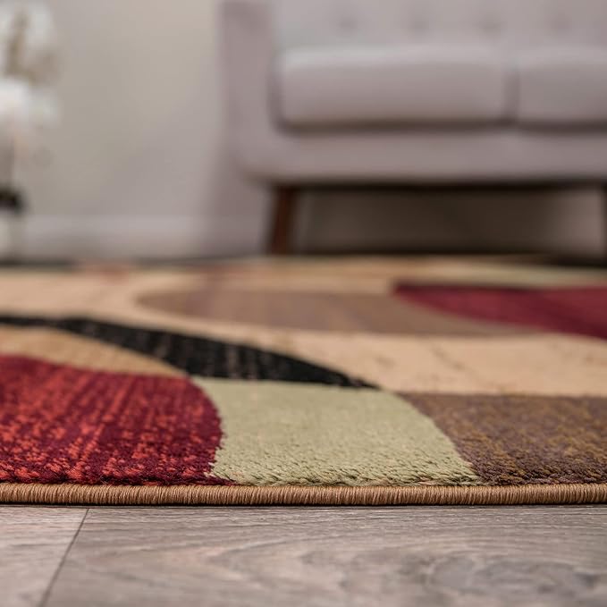 Rugshop Contemporary Abstract Circles Perfect for high Traffic Areas of Your Living Room,Bedroom,Home Office,Kitchen Area Rug 3'3" x 5'3" Multi