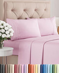 King Size 4 Piece Sheet Set - Comfy Breathable & Cooling Bed Sheets Set - Hotel Luxury Bedding for Women, Men, Kids, Teens, Boys & Girls - Deep Pockets, Soft and Wrinkle Free - Oeko-Tex - Light Pink
